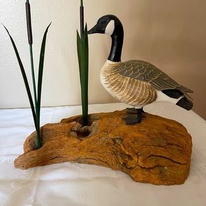 Vintage hand carved wooden Canadian goose